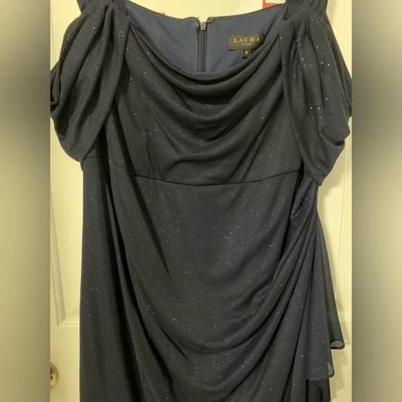 Dark blue sparkly PLUS Laura dress - Picture 3 of 6